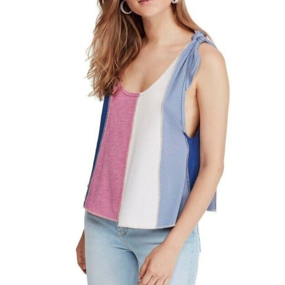 We The Free Pink and Blue Tank Top